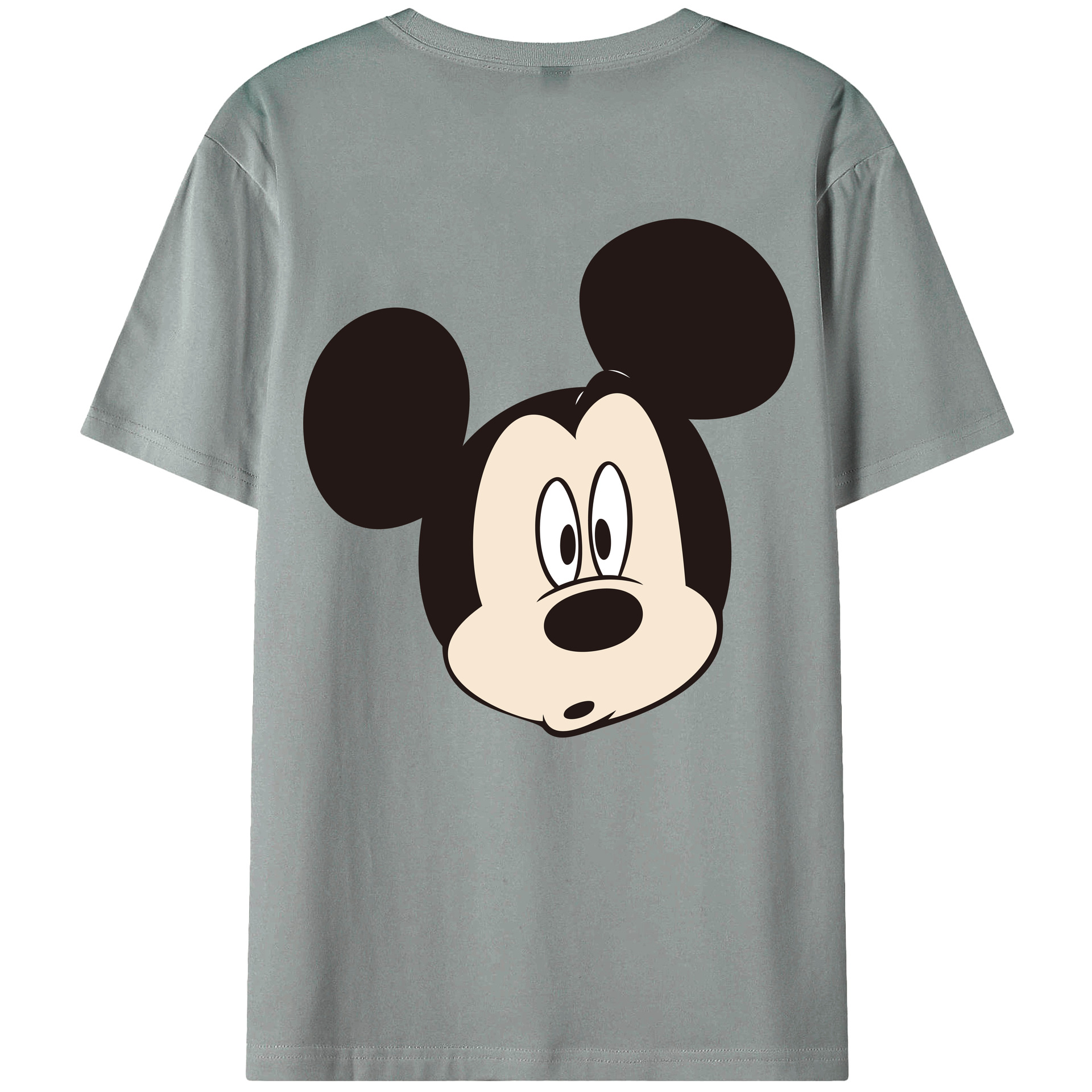 ミッキーマウス Mickey Mouse 綿100％ メンズ半袖Tシャツ（バックプリント） 通気性